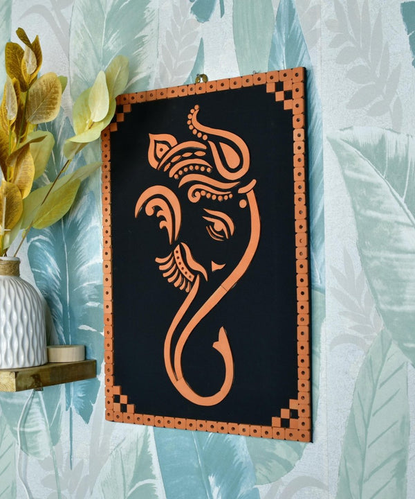 Handcrafted Abstract terracotta Ganesh Wall Art: Unique Home Decor — image 5