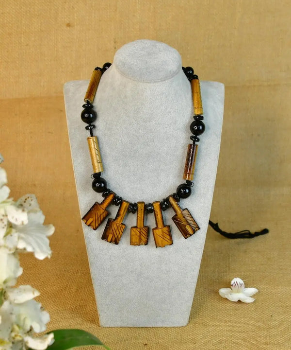 Handcrafted Bamboo Necklace with Hammer Figures by Sowpeace — image 3