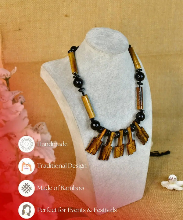Handcrafted Bamboo Necklace with Hammer Figures by Sowpeace — image 5