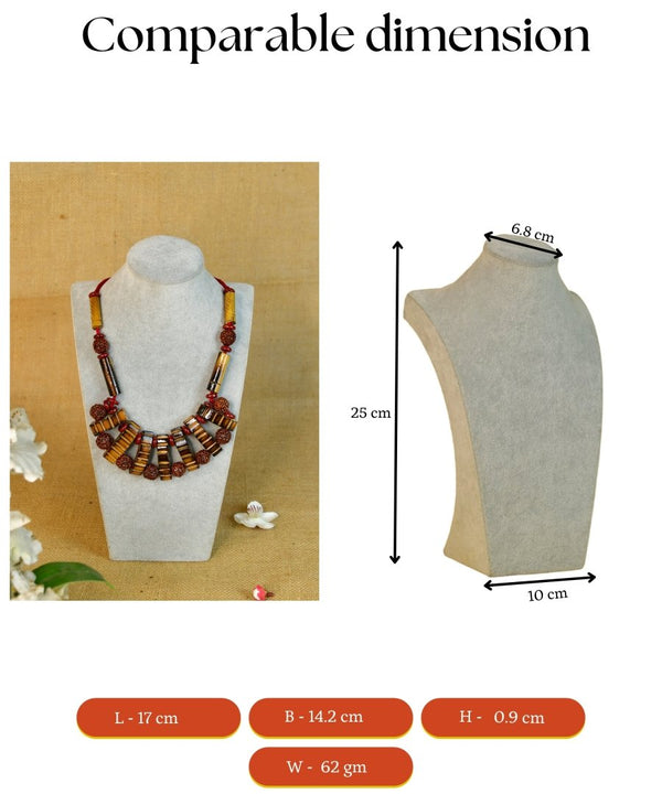 Handcrafted Bamboo & Rudraksha Necklace by Sowpeace - Reviving Indian Art — image 3