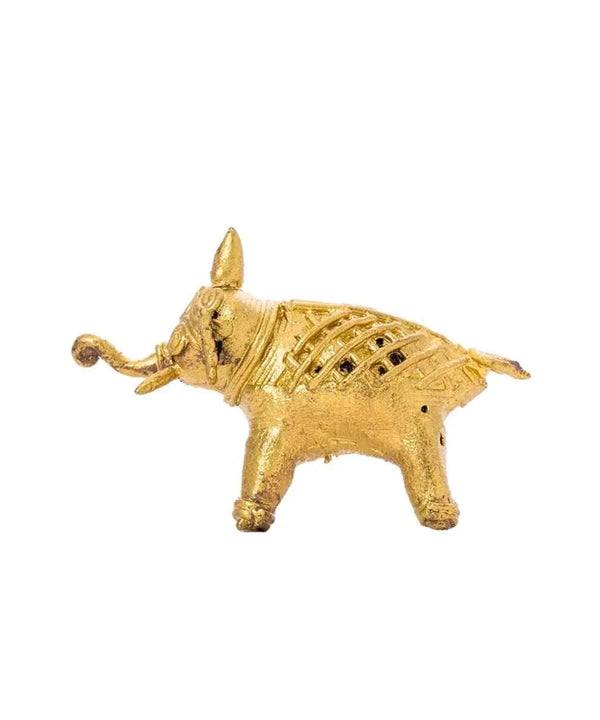 Handcrafted Brass Dhokra Elephant Tabletop Decor: Artisan Elegance for Home. — image 7