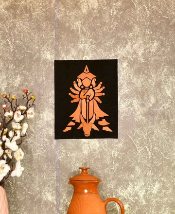 Handcrafted Terracotta Durga Wall Art: Home Decor — alternate view