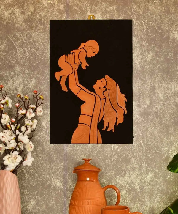 Handcrafted Terracotta Mother-Son Wall Art Masterpiece — image 5