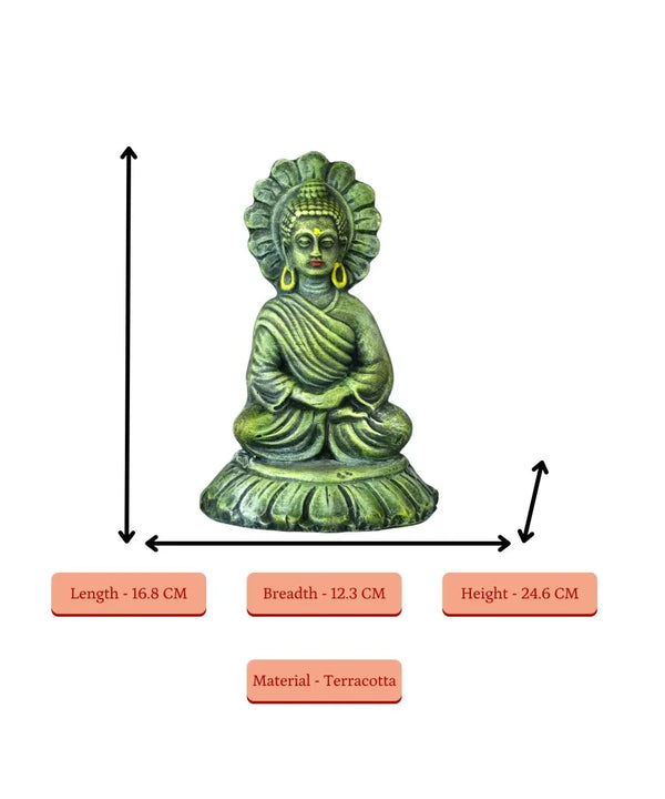 Handcrafted Terracotta Sitting Buddha: Artisan Home Decor by Sowpeace — image 4