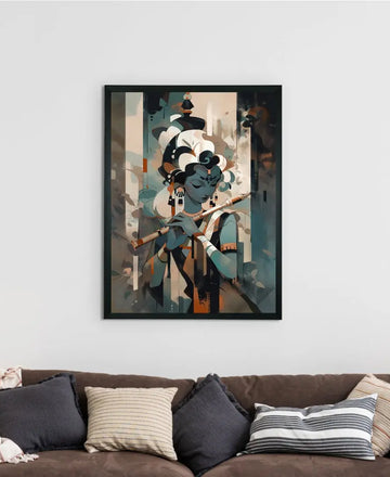 Sowpeace's Handcrafted Lord Krishna Abstract Wall Art — alternate view