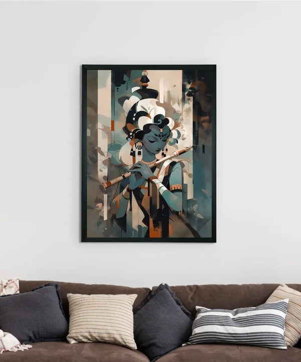 Sowpeace's Handcrafted Lord Krishna Abstract Wall Art — image 2