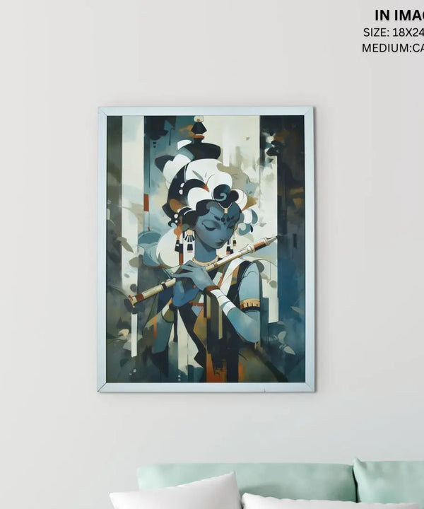 Sowpeace's Handcrafted Lord Krishna Abstract Wall Art — image 5