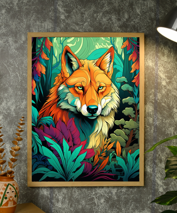 Sowpeace Harmony: Find Your Handcrafted Abstract Wolf – Premium Indian-Inspired Canvas Art for Contemporary Home Decoration — image 4