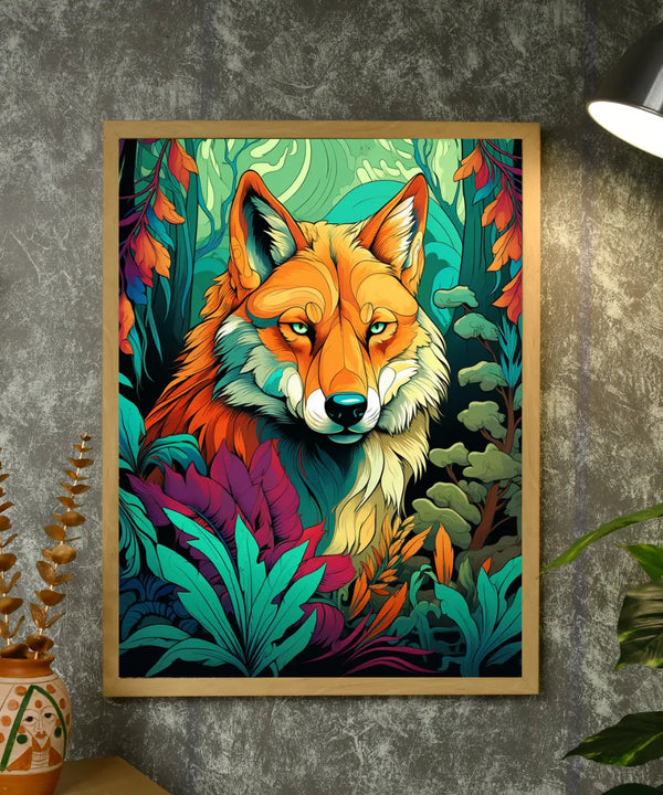 Sowpeace Harmony: Find Your Handcrafted Abstract Wolf – Premium Indian-Inspired Canvas Art for Contemporary Home Decoration — image 4