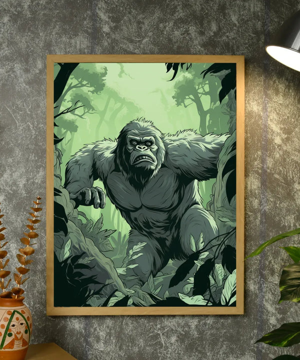 Sowpeace Harmony: Find Your Handcrafted Abstract Gorilla – Premium Indian-Inspired Canvas Art for Modern and Stylish Interiors — image 4