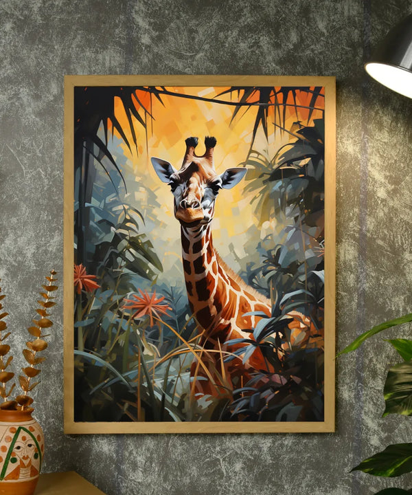 Sowpeace Harmony: Find Your Handcrafted Abstract Giraffe – Premium Indian-Inspired Canvas Art for Modern Home Decor — image 4