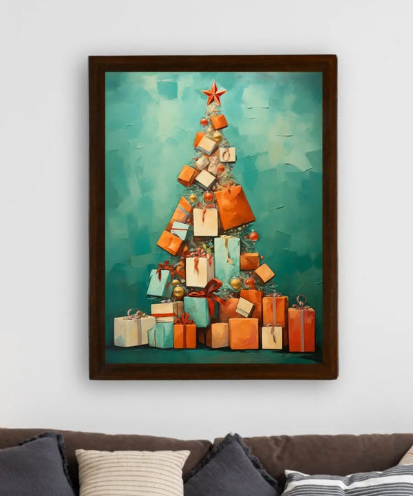 Merry & Bright: Premium Sowpeace Xmas Canvas Wall Prints – Handcrafted Indian-Inspired Art for Elegant Festive Decor — image 3