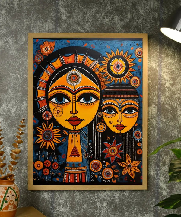 Find Your Connection: Sowpeace Handcrafted Abstract Art – Premium Indian-Inspired Canvas Print for Elegant Home Interiors — image 4