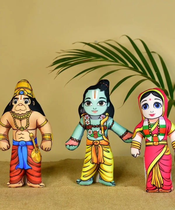 Ram Darbar Soft Toys Set of 4 | Lord Ram, Sita, Lakshman & Hanuman Plush Dolls | Hindu Religious Gift & Home Décor — image 4