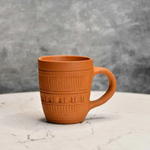 Rustic Terracotta Coffee Mug: Home Decor & Kitchen Delight