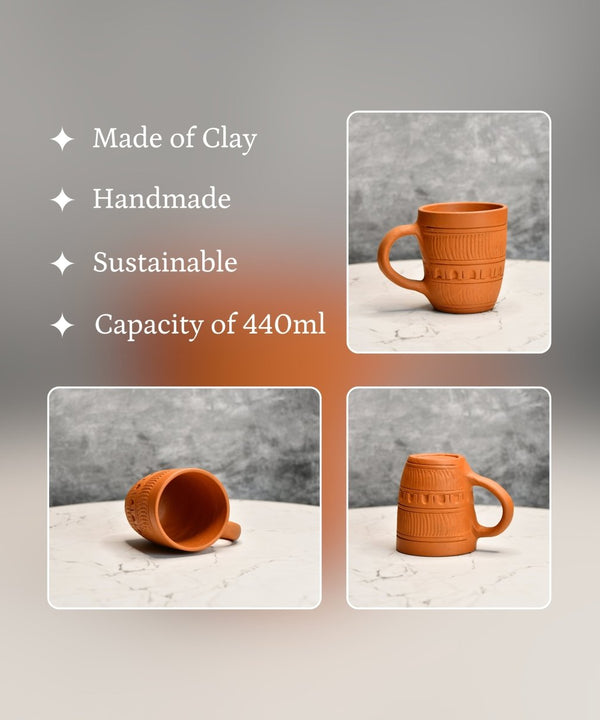 Rustic Terracotta Coffee Mug: Home Decor & Kitchen Delight — image 3