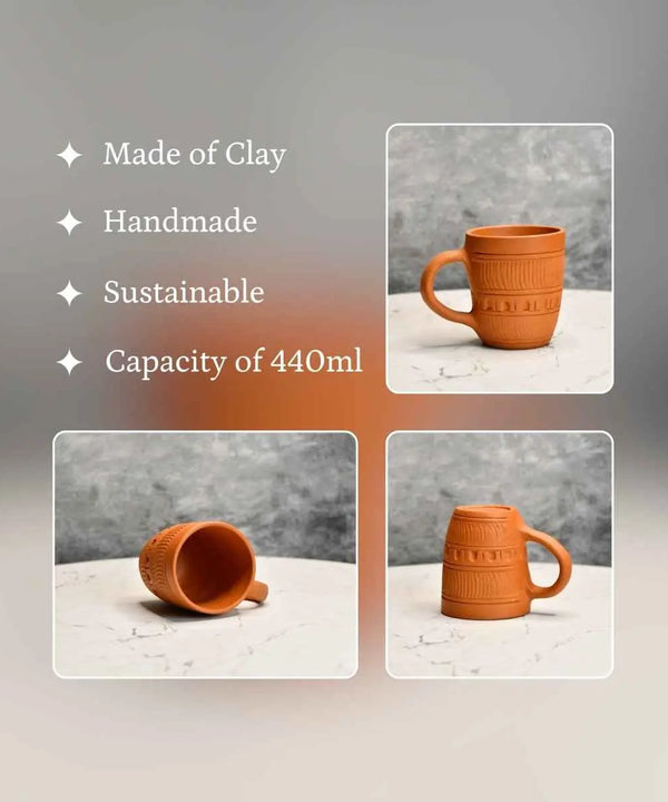 Rustic Terracotta Coffee Mug: Home Decor & Kitchen Delight — image 3