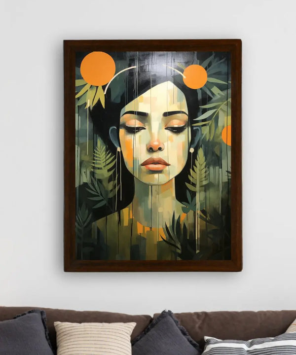 Solitude in Blooms: Sowpeace Handcrafted Canvas Art – Premium Indian-Inspired Print for Elegant and Tranquil Home Decor — image 3