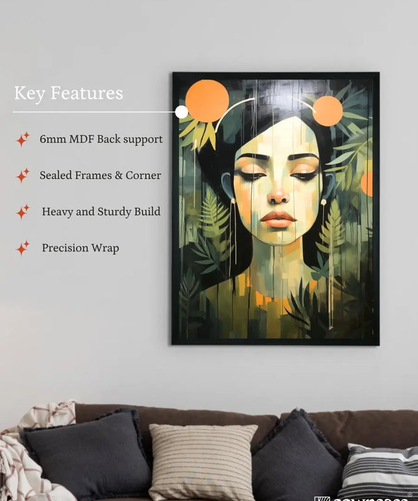 Solitude in Blooms: Sowpeace Handcrafted Canvas Art – Premium Indian-Inspired Print for Elegant and Tranquil Home Decor — image 6