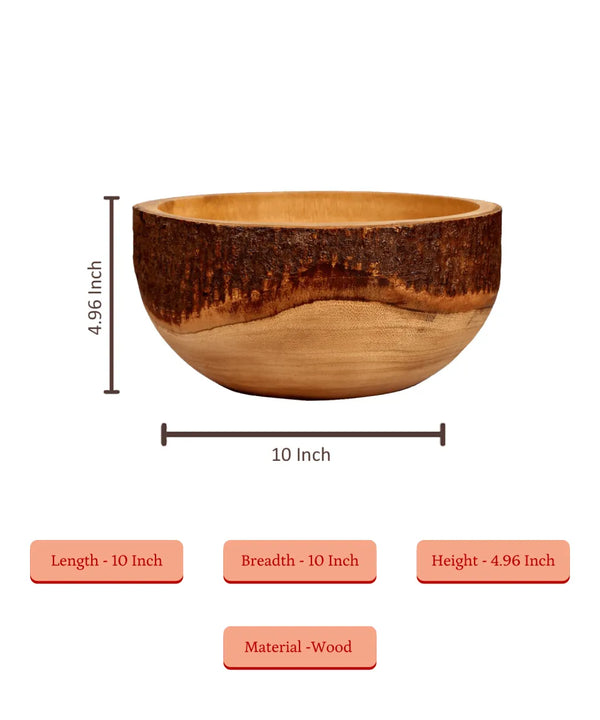 Sowpeace 10-Inch Artisan Acacia Wood Crafted Round Bowl — image 5