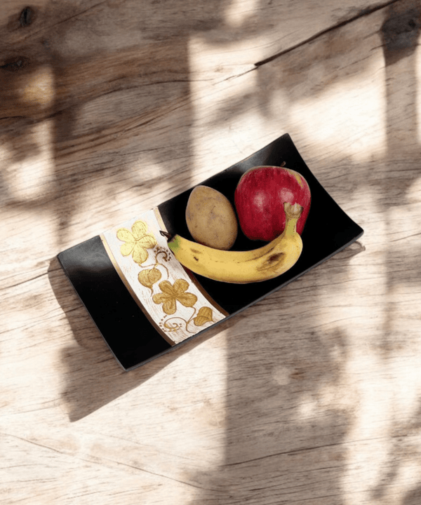 Sowpeace 12-Inch Elegant Black Acacia Wood Tray — image 3