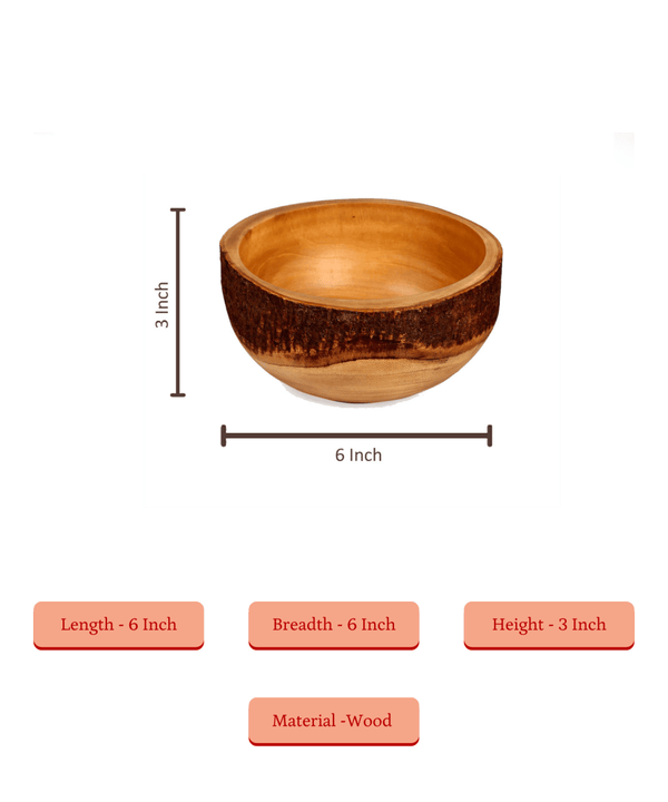 Sowpeace 6-Inch Natural Acacia Wood Round Bowl — image 5
