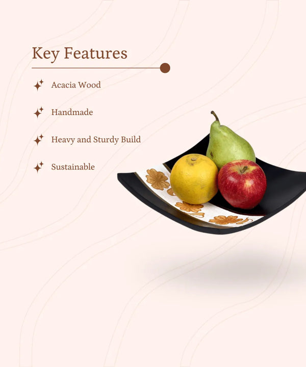 Sowpeace 6-Inch Traditional Black Acacia Wood Square Tray — image 2