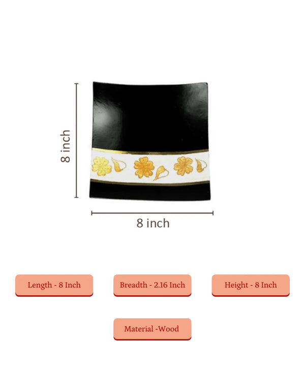 Sowpeace 8-Inch Elegant Black Acacia Wood Square Tray — image 5