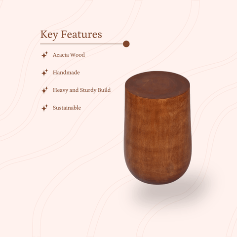 Sowpeace Acacia Wood Artisan Sitting Stool