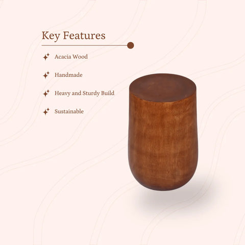 Sowpeace Acacia Wood Artisan Sitting Stool