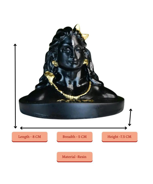 Sowpeace Adiyogi Shiva Statue 3 Inch | Mini Black Idol for Meditation, Home Décor & Spiritual Gift — image 5