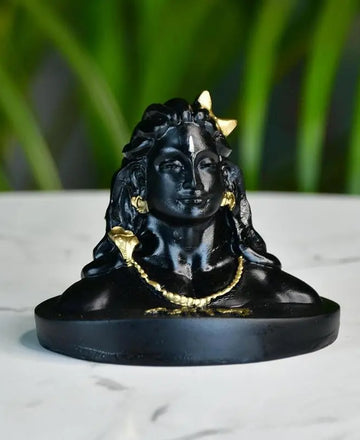 Sowpeace Adiyogi Shiva Statue 3 Inch | Mini Black Idol for Meditation, Home Décor & Spiritual Gift — alternate view