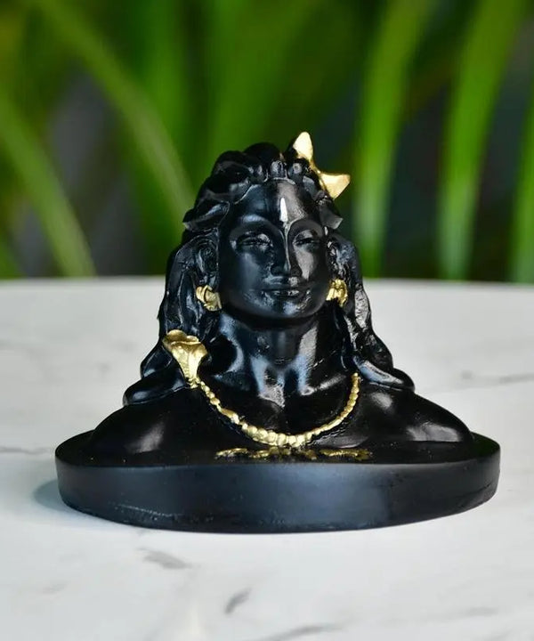Sowpeace Adiyogi Shiva Statue 3 Inch | Mini Black Idol for Meditation, Home Décor & Spiritual Gift — image 2