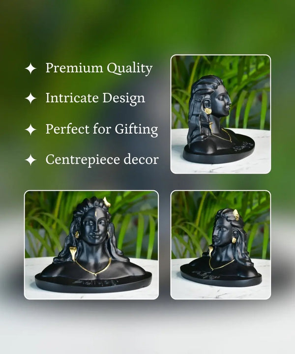 Sowpeace Adiyogi Shiva Statue 5 Inch | Black Idol for Meditation, Home Décor & Spiritual Gift — image 3