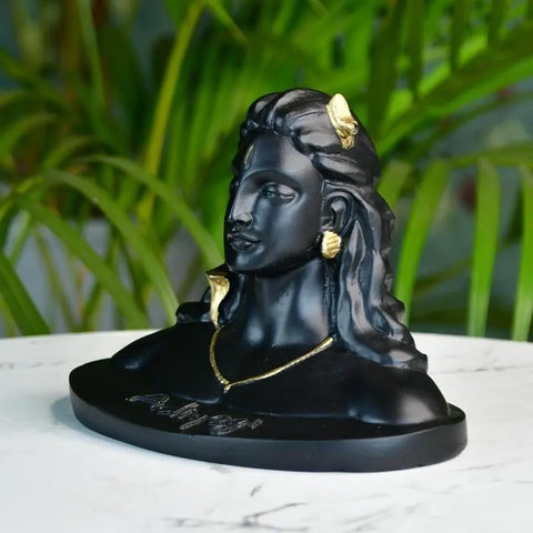 Sowpeace Adiyogi Shiva Statue 5 Inch | Black Idol for Meditation, Home Décor & Spiritual Gift