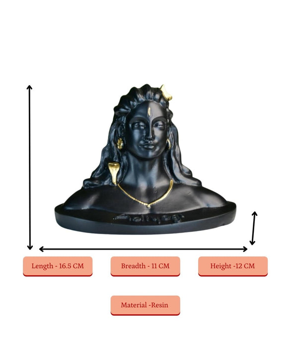 Sowpeace Adiyogi Shiva Statue 5 Inch | Black Idol for Meditation, Home Décor & Spiritual Gift — image 4