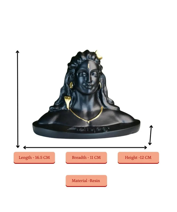 Sowpeace Adiyogi Shiva Statue 5 Inch | Black Idol for Meditation, Home Décor & Spiritual Gift — image 4