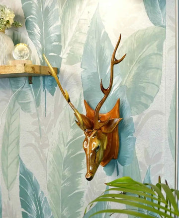 Sowpeace Artisan Wooden Deer Head: Exquisite Home Decor — alternate view