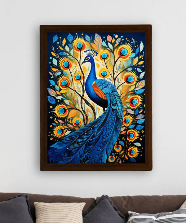 Sowpeace Aura: Embrace Peacock's Harmony – Premium Handcrafted Canvas Art for Modern and Elegant Home Decoration — image 3