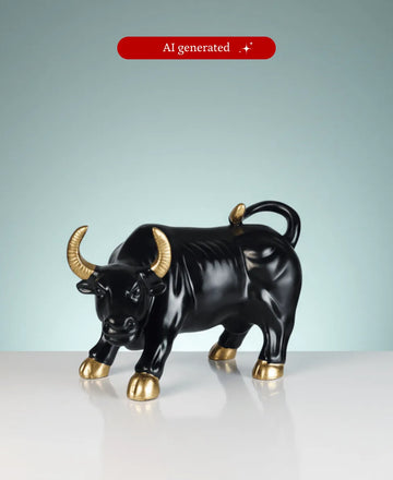 Sowpeace Black Bull Decor | Bold Resin Animal Figurine for Modern Home & Office Décor, Gifting — alternate view