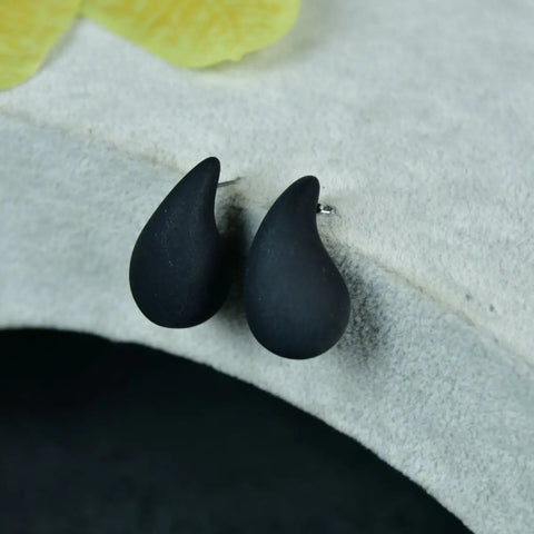 Sowpeace Black Teardrop CCB Earrings | Elegant One‑Size Lightweight Jewelry for Women & Daily Wear