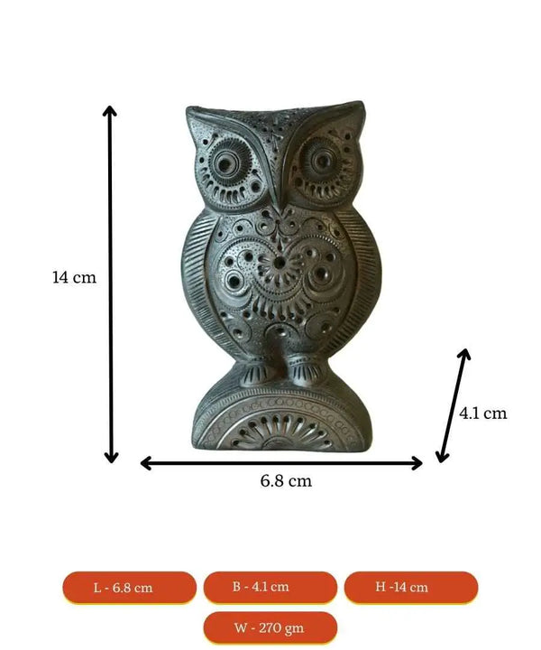Sowpeace Black Terracotta Artisanal Owl: Tabletop Decor — image 9