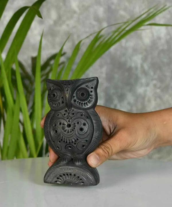 Sowpeace Black Terracotta Artisanal Owl: Tabletop Decor — image 2