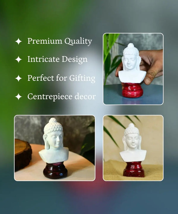 Sowpeace Bliss: White Small Buddha Terracotta Decor — image 3