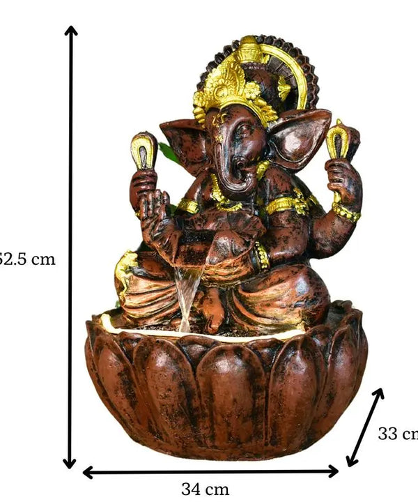 Sowpeace Brown Ganesha Water Fountain – Elegant Ganesha Sitting Waterfall for Spiritual Home Decor & Gifts — image 6