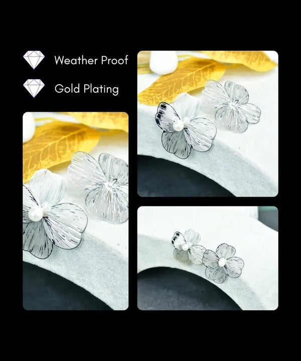 Sowpeace Centre Bead Flower Gold Stainless Steel Earrings | Elegant One‑Size Lightweight Jewelry for Women & Daily Wear — image 5