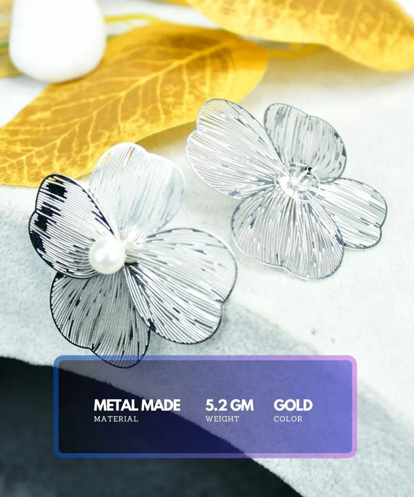 Sowpeace Centre Bead Flower Gold Stainless Steel Earrings | Elegant One‑Size Lightweight Jewelry for Women & Daily Wear — image 4