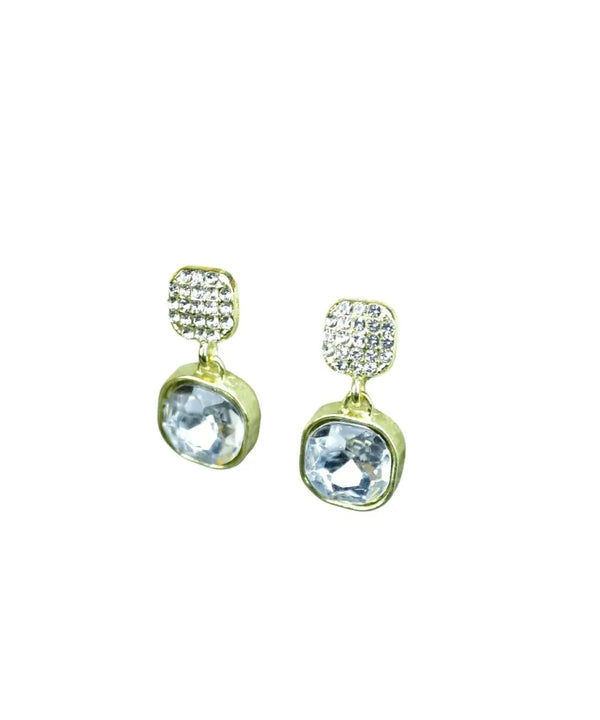 Sowpeace Crystal on Crystal Gold Stainless Steel Earrings | Elegant One‑Size Lightweight Jewelry for Women & Daily Wear — image 5