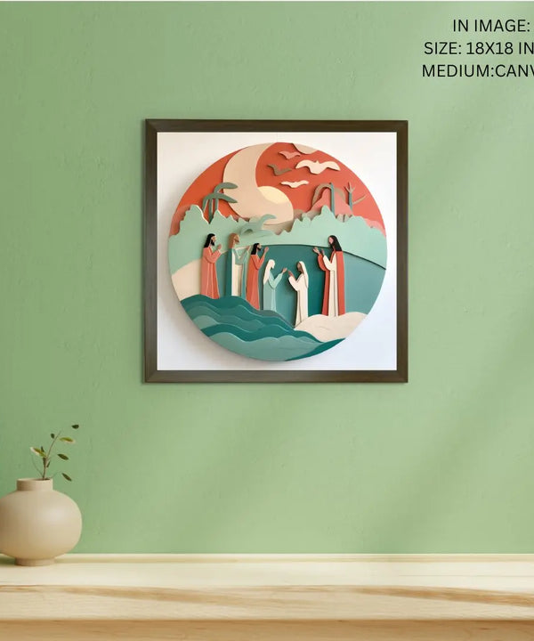 Jesus & Disciples: Sowpeace Premium Abstract Peace Canvas – Handcrafted Indian-Inspired Wall Art for Elegant Faithful Decor — image 5