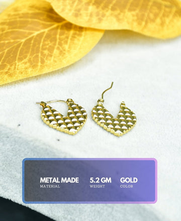 Sowpeace Ear Cut Petals Gold Stainless Steel Earrings | Elegant One‑Size Lightweight Jewelry for Women & Daily Wear — alternate view